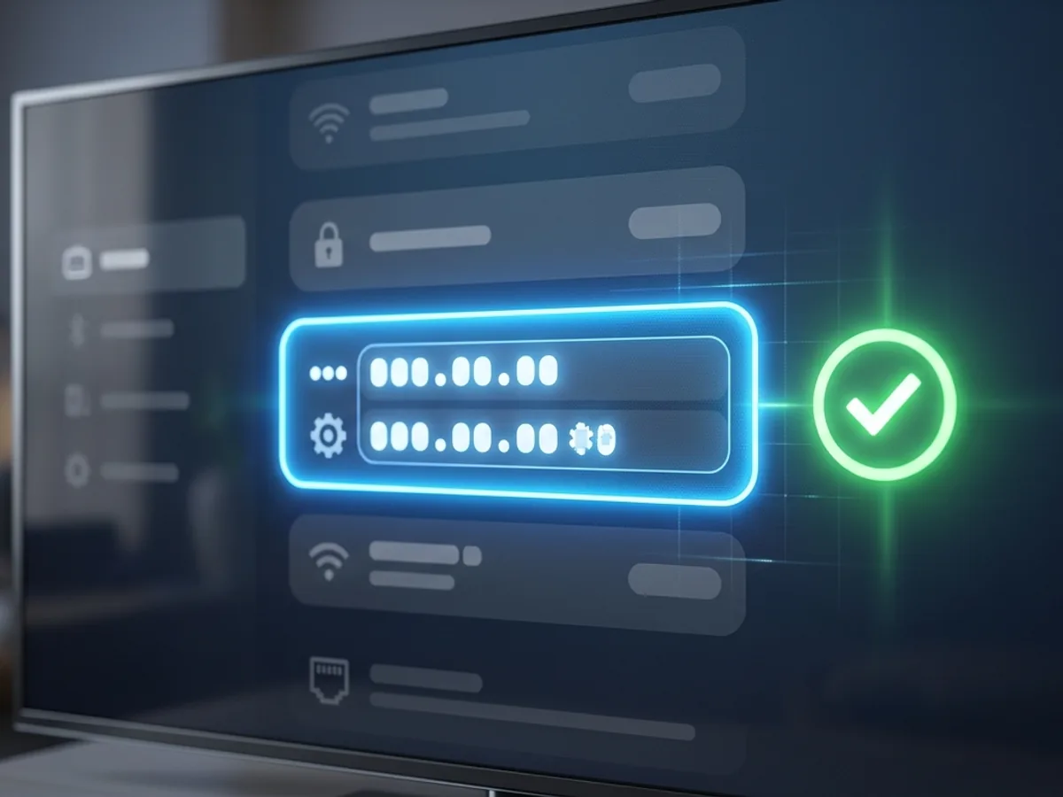 Écran de réglages réseau Samsung : configuration DNS pour l'IPTV France
