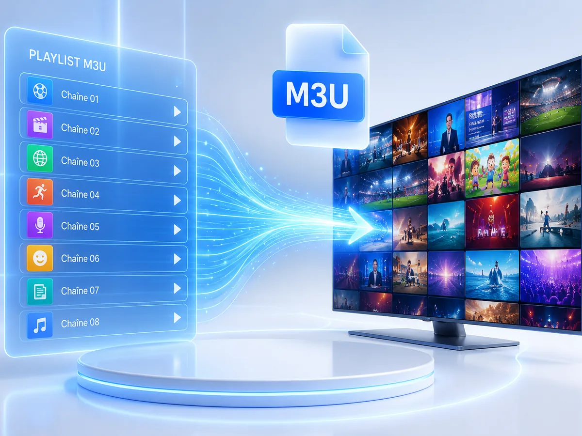 Playlist M3U IPTV France chargée sur Smart TV — chaînes en direct